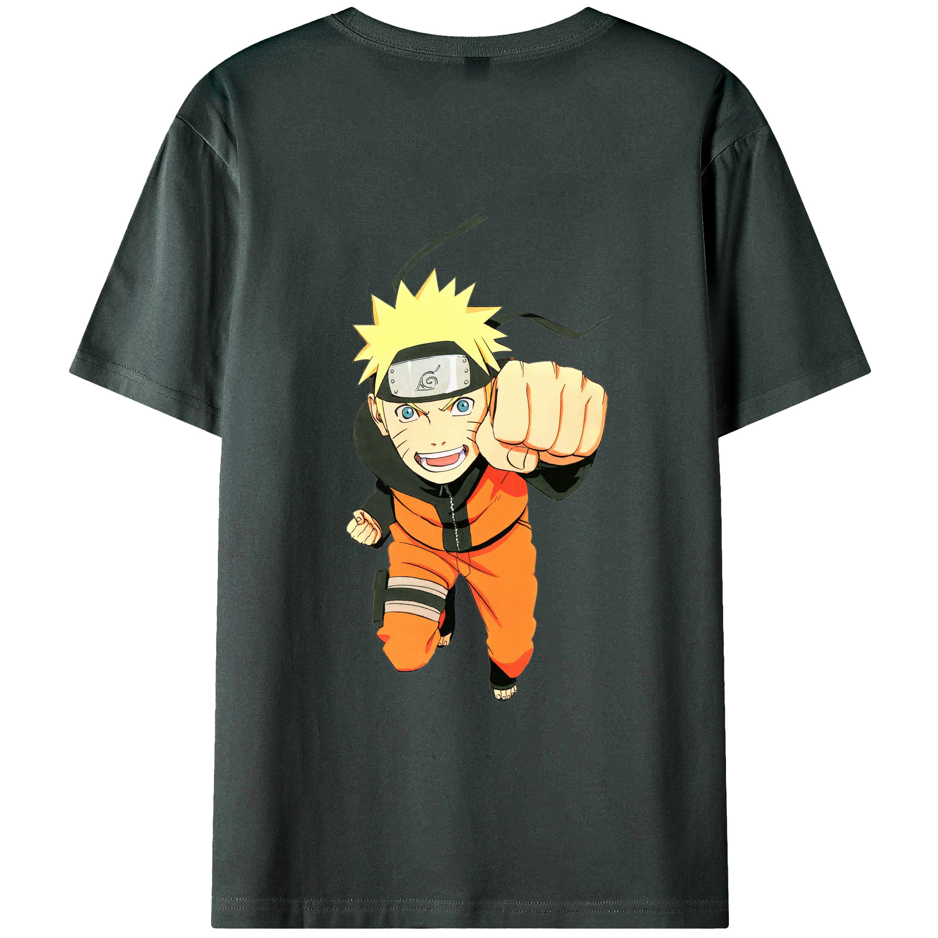 （画像用） NARUTO -ナルト- うずまき ナルト Uzumaki Naruto 綿100％ メンズ半袖Tシャツ（バックプリント） 通気性